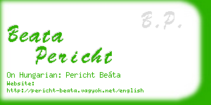 beata pericht business card